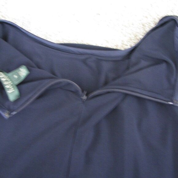 Ralph Lauren navy silk blend dress 14 - Picture 7 of 9